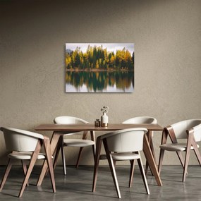 Erdei tó képe (üvegen) (70x50 cm)