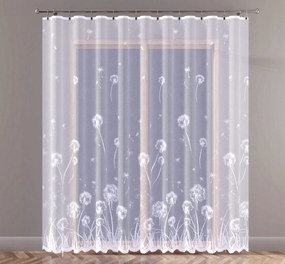 Pitypang jacquard függöny, fehér 300x250cm méret (szegélyekkel)