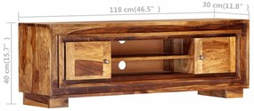 tömör akácfából TV-szekrény 118 x 30 x 40 cm