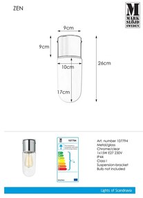 Zen Ceiling Chrome Clear mennyezeti lámpa - Markslöjd