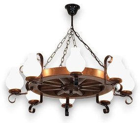 Brilagi - Csillár láncon ROATA 8xE14/40W/230V bükkfa/dió