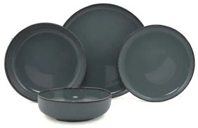 16 részes szürke porcelán étkészlet
