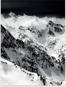 Fali Poszter Hegyek Fekete-Fehér Hálószoba Nappali Keret Nélkül 100x70