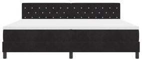 Boxspring Ágy Matraccal Fekete 200x200 cm Bársonyos
