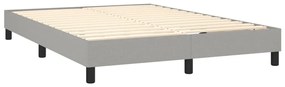 világosszürke szövet rugós és LED-es ágy matraccal 140x190 cm