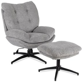 Forgó Relaxfotel Lábtartóval Szürke Színben. FREMONT