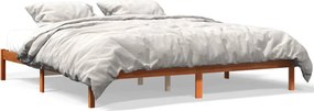 vidaXL viaszbarna tömör fenyőfa ágy matrac nélkül 200 x 200 cm