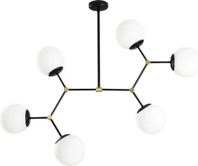 Fekete-fehér függőlámpa üveg búrával Damar – Opviq lights