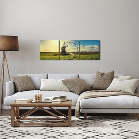 Kép - Szélmalom (órával) (90x30 cm)