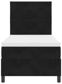 Boxspring Ágy Matraccal és LED Fekete 90x190 cm Bársonyos
