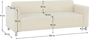 3-személyes, textilbőr bézs, HOMKER