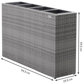 Casaria® Virágcserép 95x27x60cm - szürke