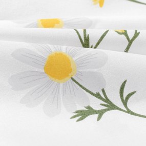 Goldea pamut körgumis lepedő - kamilla virágok 90 x 200 cm