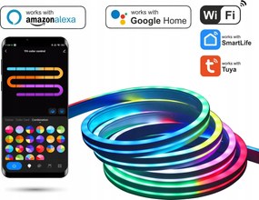 5m Led szalag Neon Rgb 24W WiFi Tuya