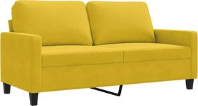 vidaXL kétszemélyes sárga bársony kanapé 140 cm