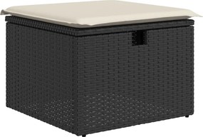 vidaXL fekete polyrattan kerti szék párnával 55 x 55 x 37 cm