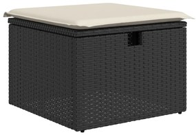 vidaXL fekete polyrattan kerti szék párnával 55 x 55 x 37 cm