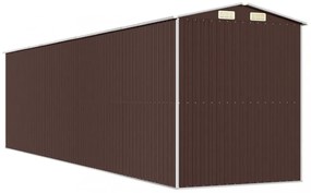 sötétbarna horganyzott acél kerti fészer 192 x 772 x 223 cm