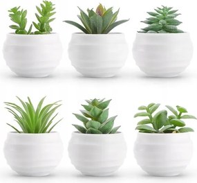 Mesterséges pozsgások cserépben Hálószoba dekoráció 6 db