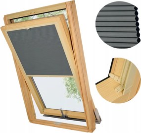 Tetőtéri Redőny Thermo Pliszé Tapasz Grafit Bézs Fakro Ablakhoz 78x118