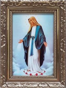 VĂĄszonkĂ©p 10x15cm SzƱz MĂĄria SzeplĆtelen keret dĂsz (rĂłzsaszĂn)