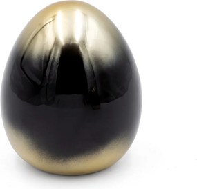 Húsvéti figura 9x11x9 fekete arany kerámia agyag tojás