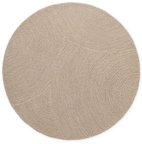 Bézs kézi szövésű gyapjú kerek szőnyeg ø 120 cm Eleni Light Beige – Hanse Home