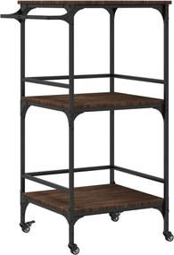 vidaXL barna tölgyszínű szerelt fa konyhai kocsi 60,5 x 50 x 105 cm