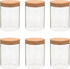 vidaXL 6 db üvegedény parafa fedéllel 650 ml