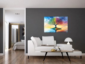 Kép – Évszakok festett fája (90x60 cm)