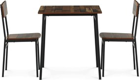 2 személyes old wood MDF étkezőgarnitúra 70x70x76 cm – AUT-O2121 OLW2