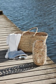 IB Laursen Gyertyatartó lámpás COASTAL LIGHT tengeri fűből 37x20 cm