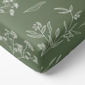 Goldea pamut körgumis lepedő - gyógynövény levelek 80 x 160 cm