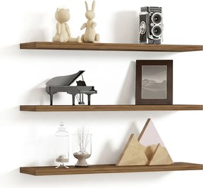 Fali polc szett 3db, dió