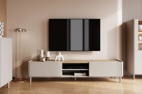 Elivo TV állvány 220 cm fém lábakon - kasmír / olajozott tölgy