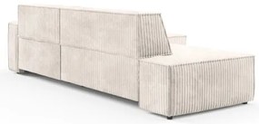 TERAMO L-alakú, ággyá alakítható jobb oldali sarokülőgarnitúra tárolóval, bézs