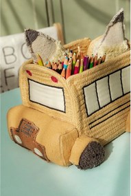 Okkersárga textil játéktároló kosár 22x19x15 cm School Bus – Lorena Canals