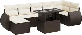 vidaXL 8 részes barna polyrattan kerti ülőgarnitúra párnákkal