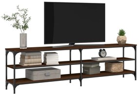 barna tölgyszínű szerelt fa és fém TV-szekrény 180x30x50 cm
