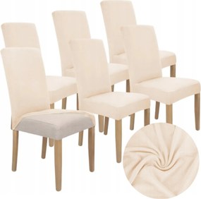 6 Db Székhuzat Világos Bézs Bézs Rugalmas Univerzális Sima