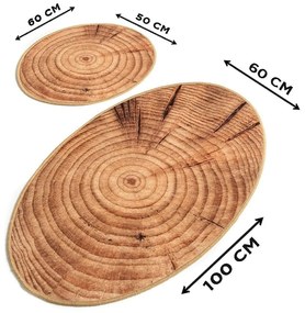 Fürdőszobaszőnyeg Szett (2 db) Wood Djt