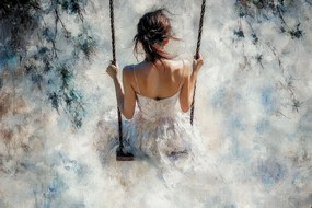 Fotótapéta Flizelina Nő Lány Hinta Relaxáció Boho 152,5x104 ragasztó