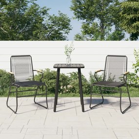 vidaXL 2 db fekete PVC rattan kerti szék 58 x 59 x 85,5 cm