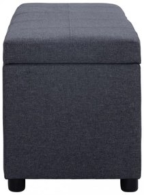 sötétszürke poliészter pad tárolórekesszel 116 cm