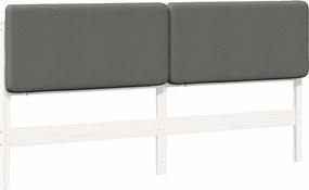 vidaXL Kárpitozott fejtámla fejtámlával Fehér és világosszürke 200 cm