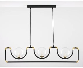 Jupiter 1990 - Csillár zsinóron HANZA 3xG9/10W/230V fekete/arany