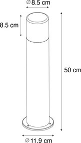 Álló kültéri lámpa fehér opálbúrával 50 cm - Odense