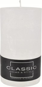 Elegáns dekoratív gyertya Rustic oszlop 70/120 fehér