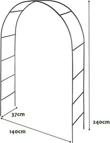 Kerti boltív kúszónövényhez 2 db 240 cm