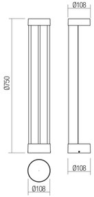 Redo 90366 - LED kültéri lámpa ZEUS LED/11,5W/230V 3000K 75 cm IP54 barna